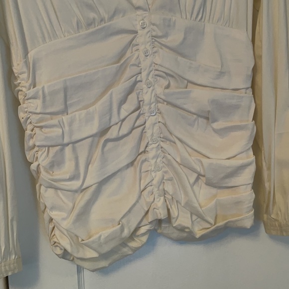 Sem Per Lei Ruched Button Up Blouse - Picture 3 of 7